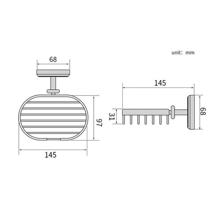 Messing zeepmandje voor aan de wand