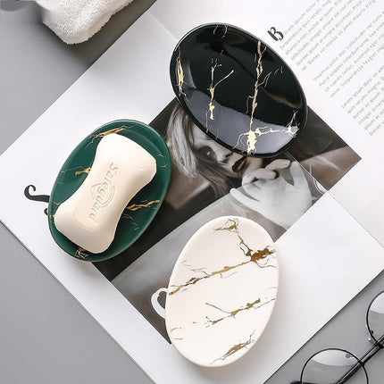 Ovaal zeepbakje met marmerlook