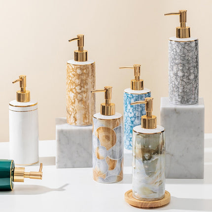 Keramieken zeepdispenser met marmer effect