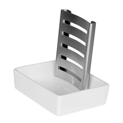 Keramieken zeepbakje met RVS rooster