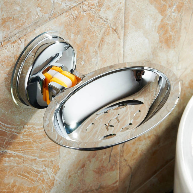 Ronde RVS zeephouder met zuignap