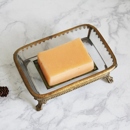 Zeephouder van glas en messing