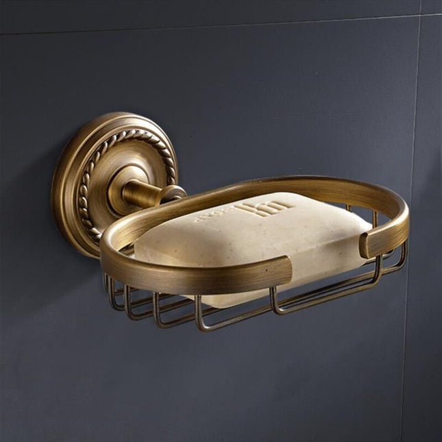 Messing zeepmandje voor aan de wand