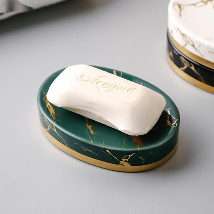 Ovaal zeepbakje met marmerlook