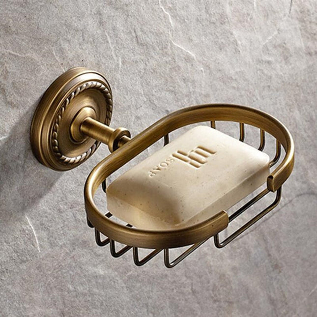 Messing zeepmandje voor aan de wand