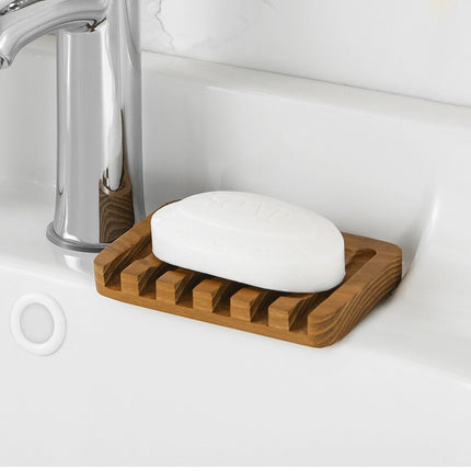 Natuurlijk houten zeephouder voor badkamer