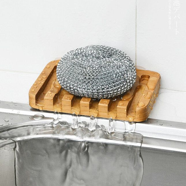 Natuurlijk houten zeephouder voor badkamer