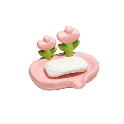 Originele keramische zeephouder met bloemen