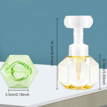 Zeepdispenser met schuim in bloemvorm