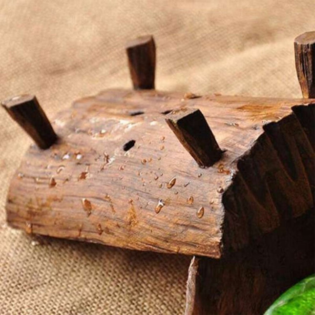 Ambachtelijke houten zeephouder op pootjes