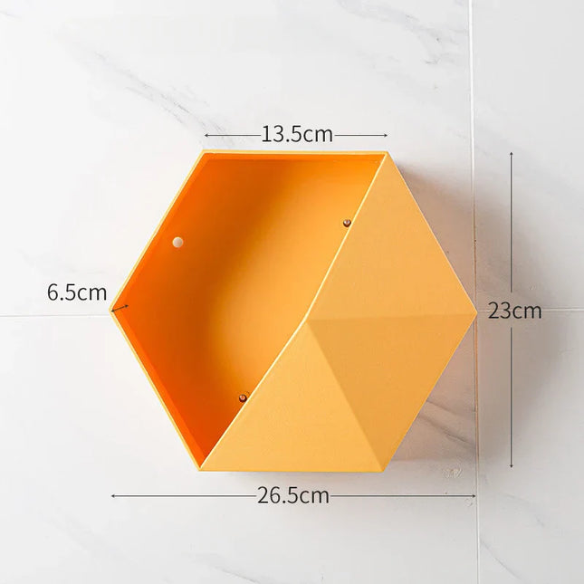 Hexagonaal wandrek voor in de douche