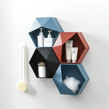 Hexagonaal wandrek voor in de douche