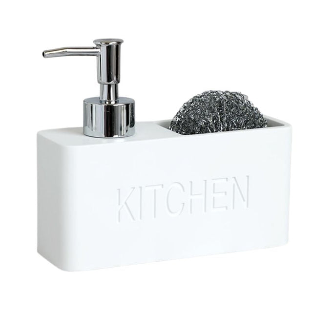 Keuken zeepdispenser met sponshouder