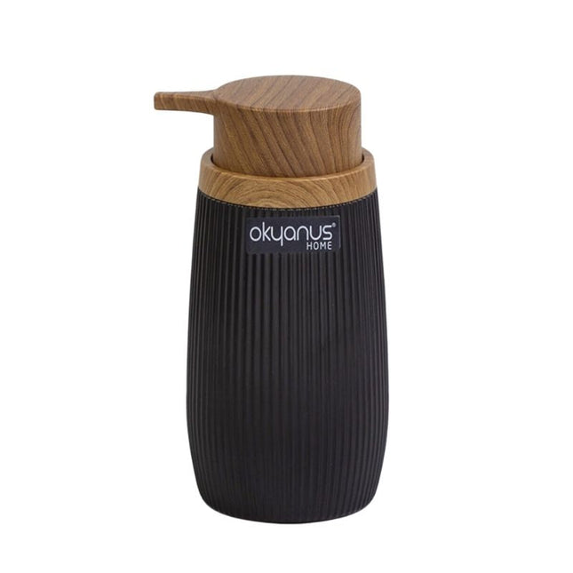 Design zeepdispenser met houten accent