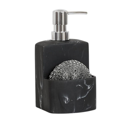 Zeepdispenser met sponshouder marmerlook