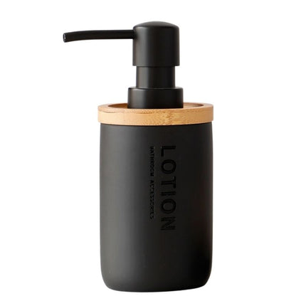 Zeepdispenser van kunsthars met bamboe