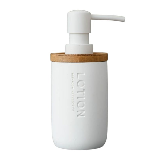 Zeepdispenser van kunsthars met bamboe