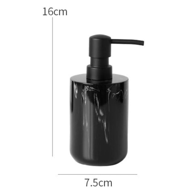 Zwarte marmerlook zeepdispenser voor badkamer