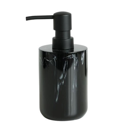 Zwarte marmerlook zeepdispenser voor badkamer