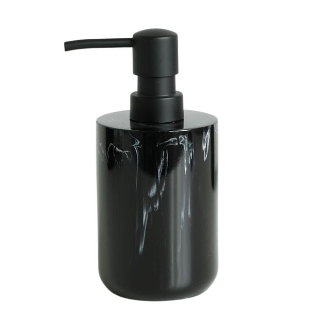 Zwarte marmerlook zeepdispenser voor badkamer