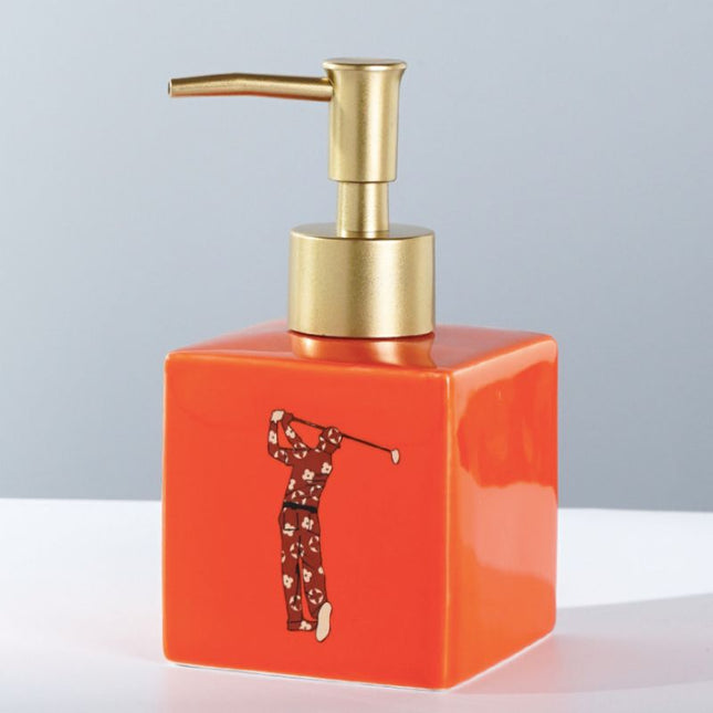 Luxe zeepdispenser met golfer design