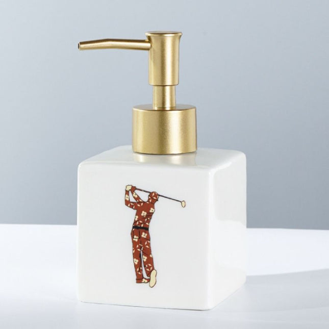 Luxe zeepdispenser met golfer design