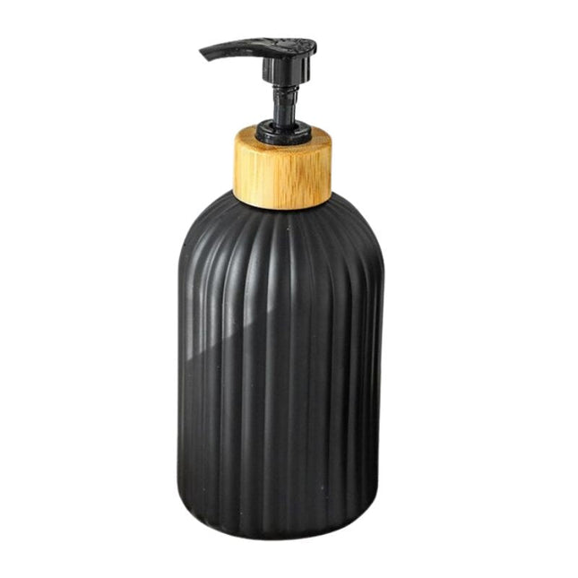 Geribbelde zeepdispenser van glas met pompje