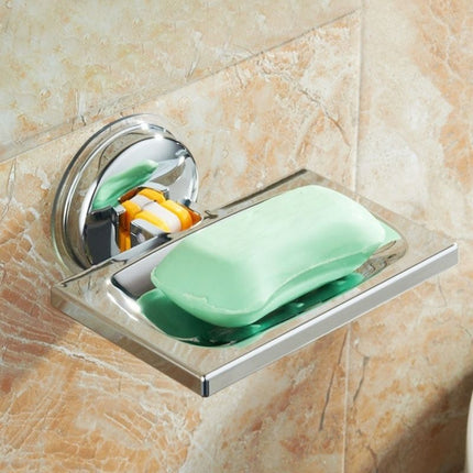 Rechthoekige RVS zeephouder met zuignap