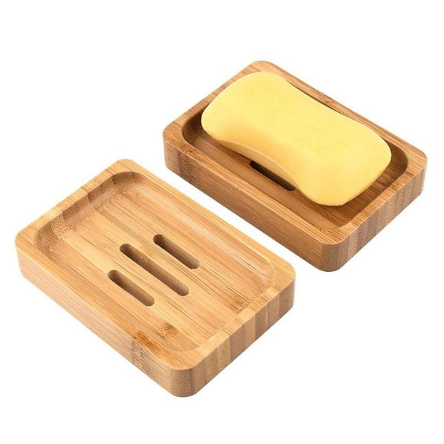 Handgemaakte tweedelige bamboe zeephouder