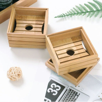 Bamboe zeepdoos met deksel