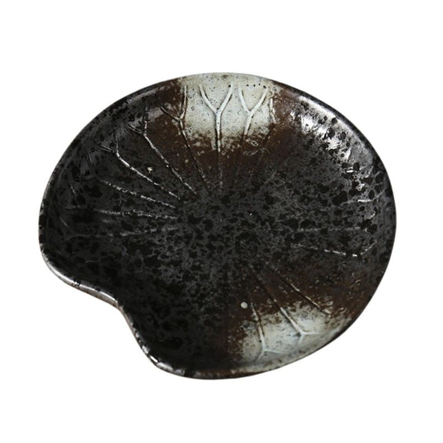 Zwart gespikkeld keramieken zeepschaaltje