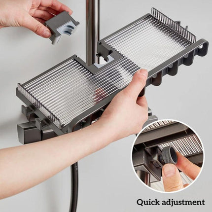 Verstelbare zeephouder voor douchestang