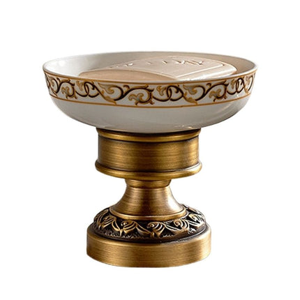 Vintage zeepbakje van koper op voet