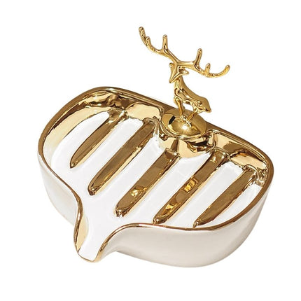 Decoratief zeepbakje met gouden hert