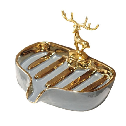 Decoratief zeepbakje met gouden hert