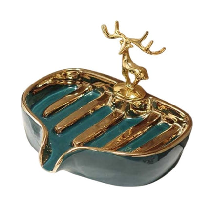 Decoratief zeepbakje met gouden hert