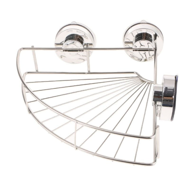 Hoek doucherek RVS met zuignappen