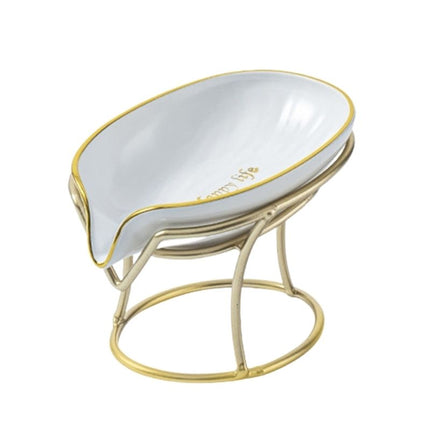 Gouden zeepschaaltje in bladvorm