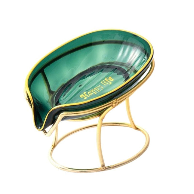 Gouden zeepschaaltje in bladvorm