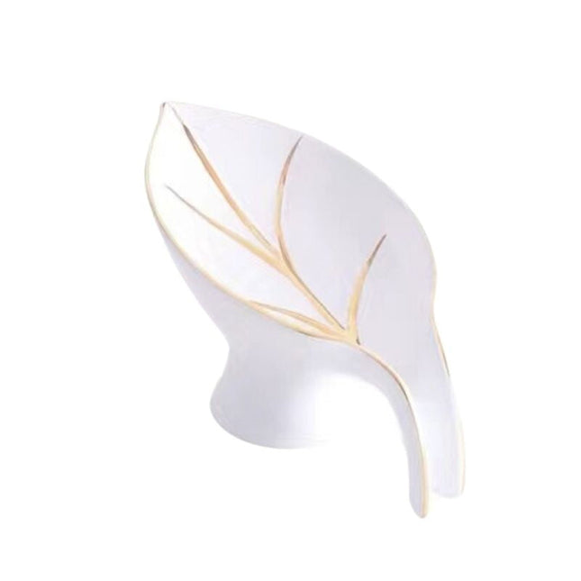 Keramieken zeepbakje in bladvorm