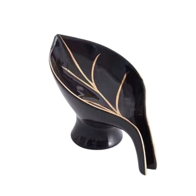 Keramieken zeepbakje in bladvorm