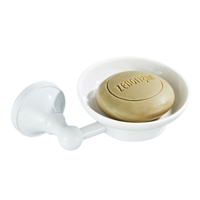 Wand zeephouder van messing en keramiek