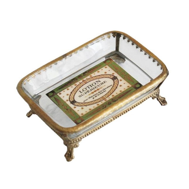 Zeephouder van glas en messing