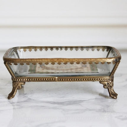 Zeephouder van glas en messing