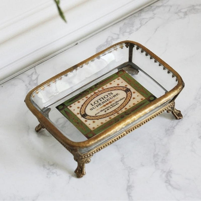 Zeephouder van glas en messing