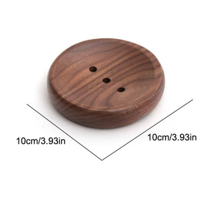 Rond houten zeepbakje met afvoergaatjes