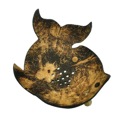 Kokosnoot zeephouder in vorm van vis