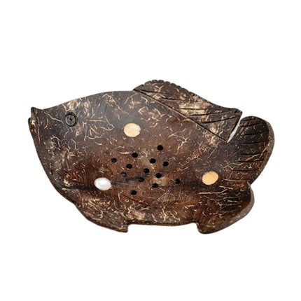 Kokosnoot zeephouder in vorm van vis