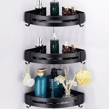 Zwart hoek doucherek voor in de douche